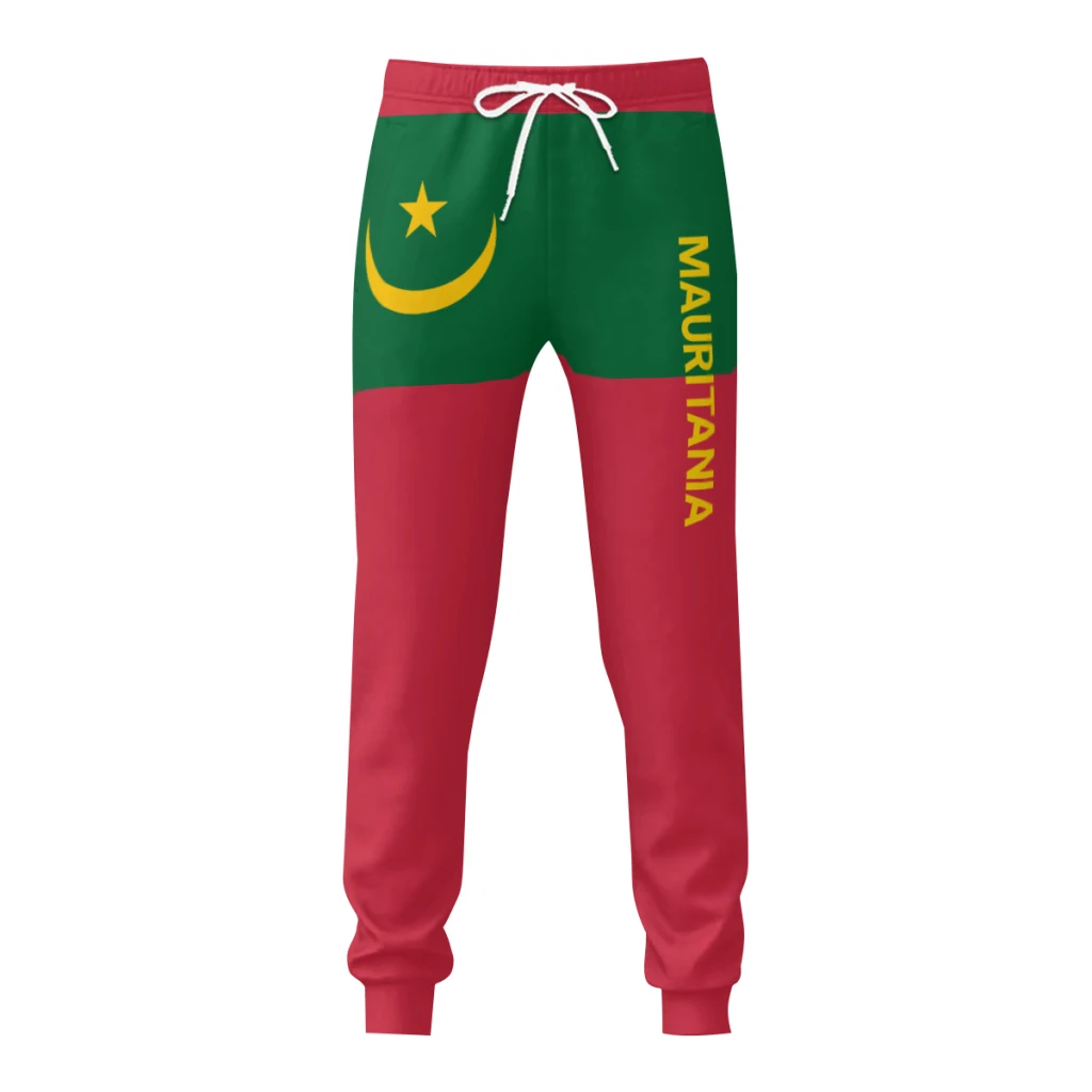 Mens Sweatpants Mauritania Flag Pants with Pockets Joggers Soccer Football Multifunction Sports Sweat With Drawstring