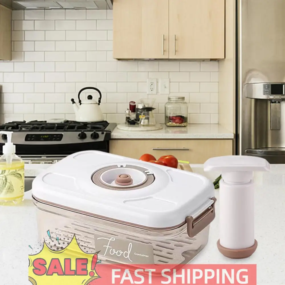 

Vacuum Food Storage Box Vacuum Food Container with Time Compass & Air Pump Sealed Food Storage Box Fresh-Keeping for Grains Rice
