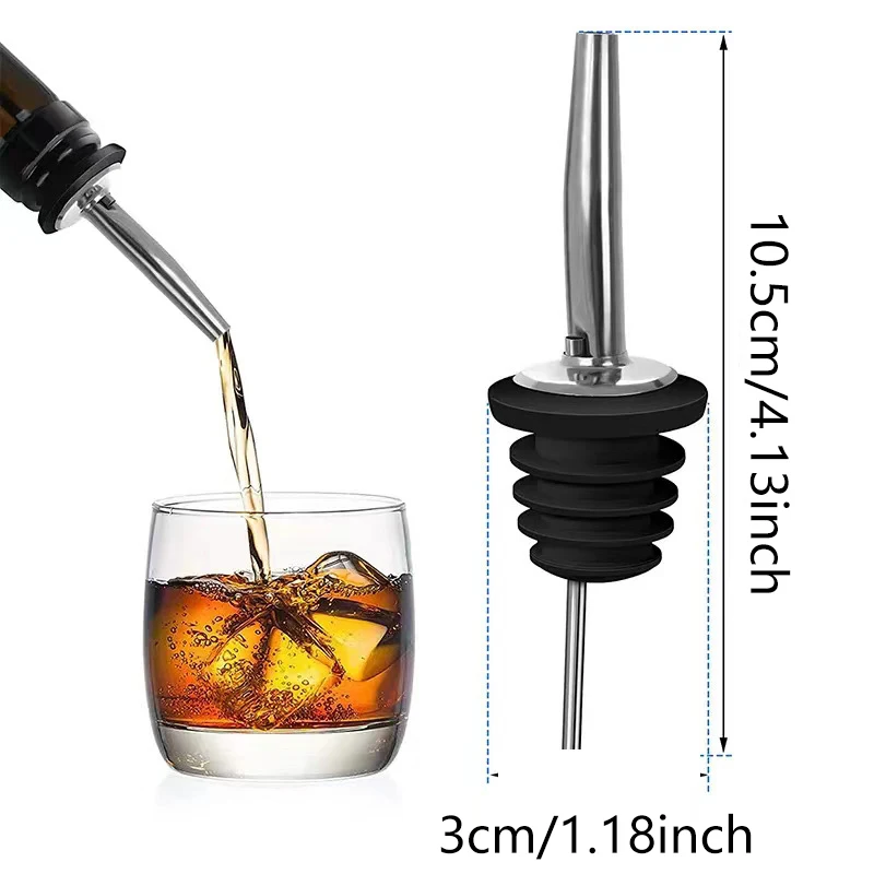 1pcs Stainless Steel Classic Bottle Pourers Tapered Spout Liquor Pourers Flow Wine Bottle Pour Spout Stopper Bar Accessories