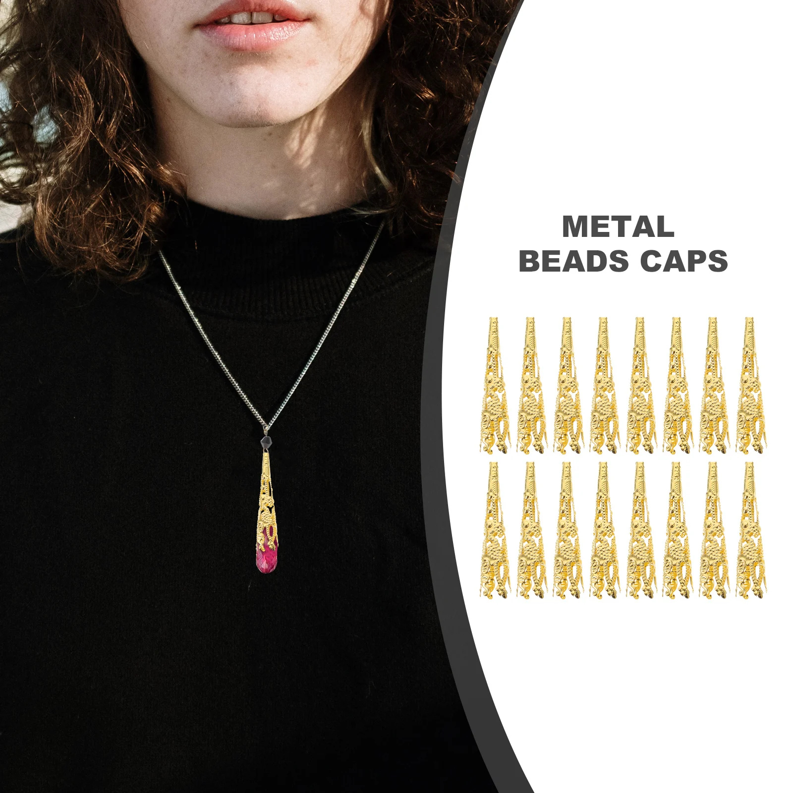 

120Pcs Metal Bead Caps Unique Trumpet Flower Design Bead End Caps for DIY Jewelry Making Bracelets Necklaces Accessories