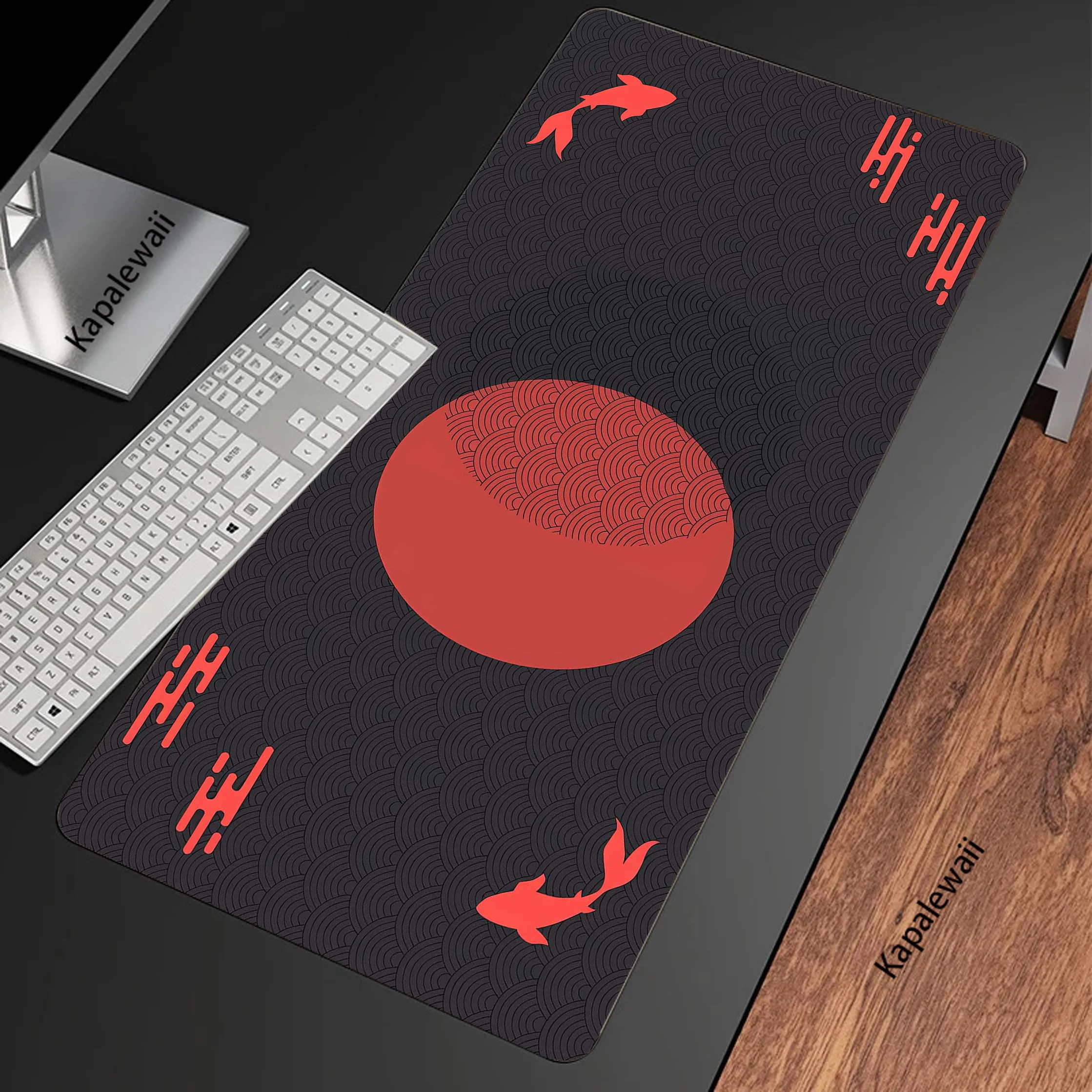 Japanese Koi XXL Anti-slip Mouse Pad 900x400mm Mechanical Keyboard Gamer Desk Mat Keyboards Computer Peripherals Office Mousepad