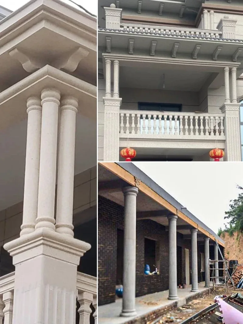 Glossy Cylinder Plastic Formwork Roman Column Body Mold for Villa Gate Building Construction Home Garden DIY Project