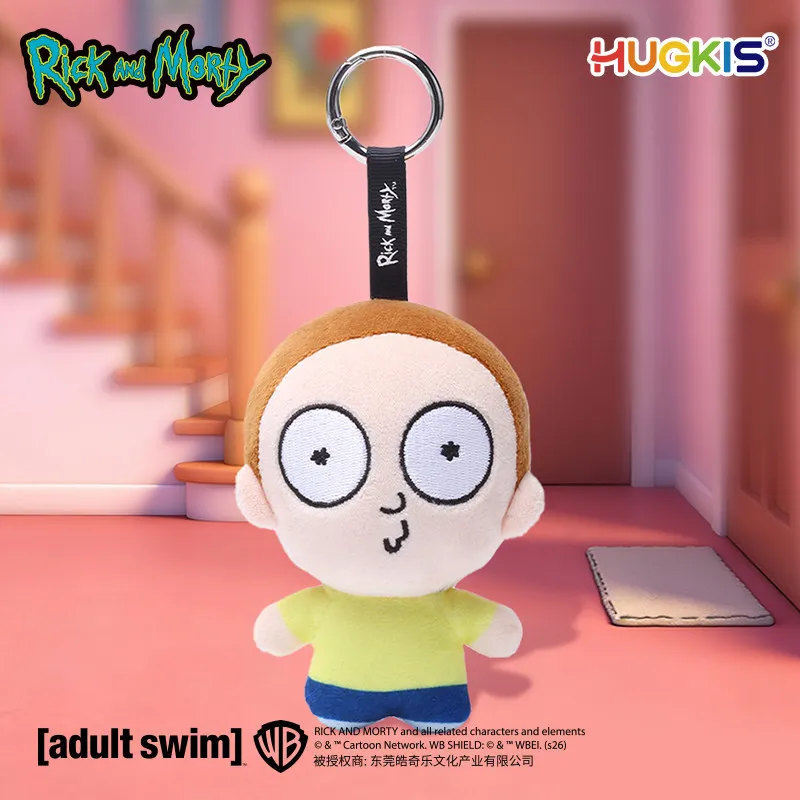 HUGKIS Ufficiale Rick And Morty Portachiavi Peluche Ciondolo Giocattoli di Tendenza Charm per Borsa Zaino Bambola Ornamento Regali da Collezione