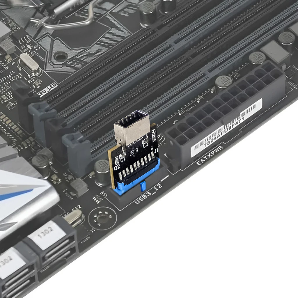 USB 3.0 19Pin Internal Header to USB 3.1/3.2 Type C Front Type E Adapter 20 Pin to 19 Pin Converter for PC Motherboard Connector