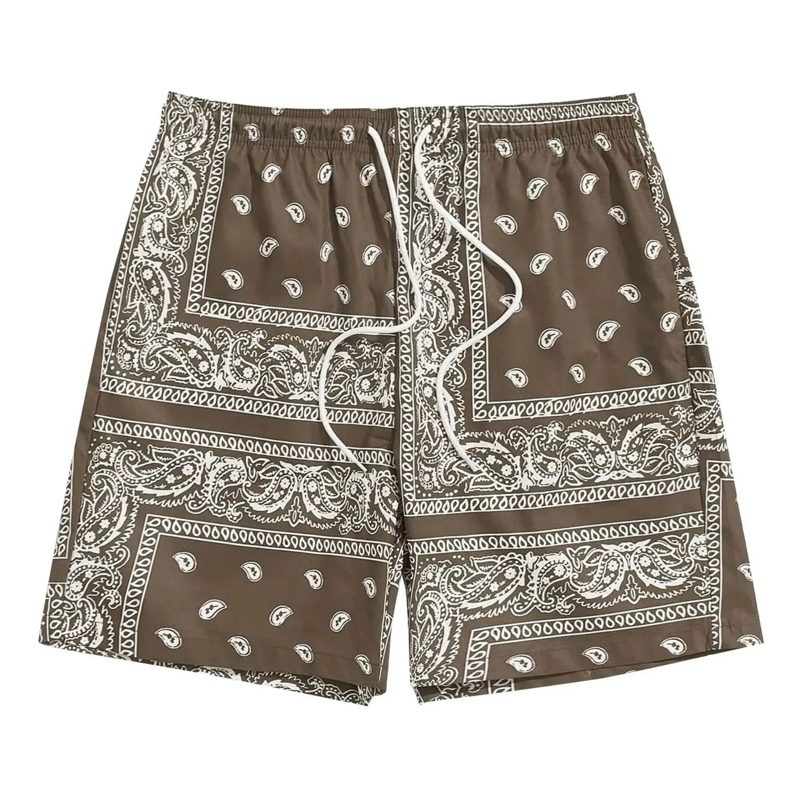 3d Print   Shorts For Men Plus Size Men\'S Boho Drawstring Waist Paisley Print Summer Beach Shorts Shorts For Men