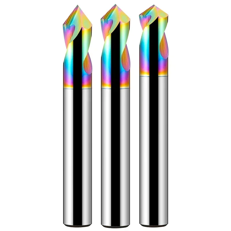 HRC65 بقعة الحفر كربيد CNC أداة صنع الثقب 60 90 120 درجة 123456789 ~ 20 مللي متر طلاء الألومنيوم قاطع الشطب الصلب التنغستن