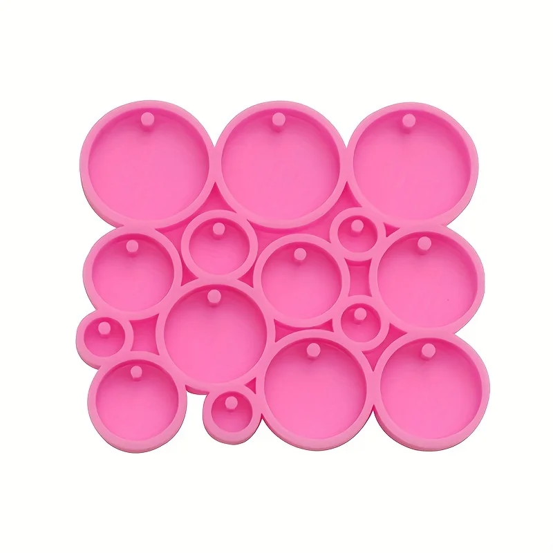 Super Shiny Mini Round Circle Silicone Keychain Mold Many Circles Tiny Resin Mold for DIY Keychains Earrings Crafts