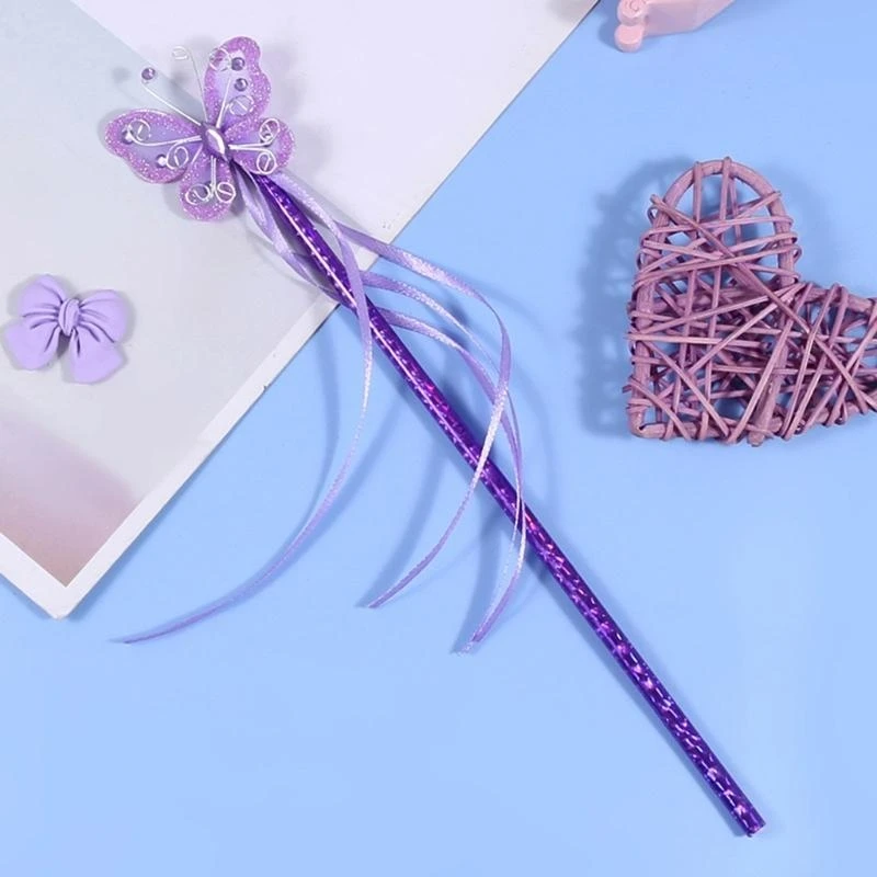 Princess Cosplay Props Fairy Butterfly Wand Ornament for Kid Children Handheld Props Accessories