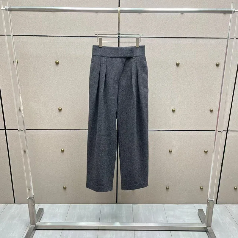 Women's pants New high waisted slim fit straight leg pants for autumn 2025 High quality wool blended women's suit pants trousers