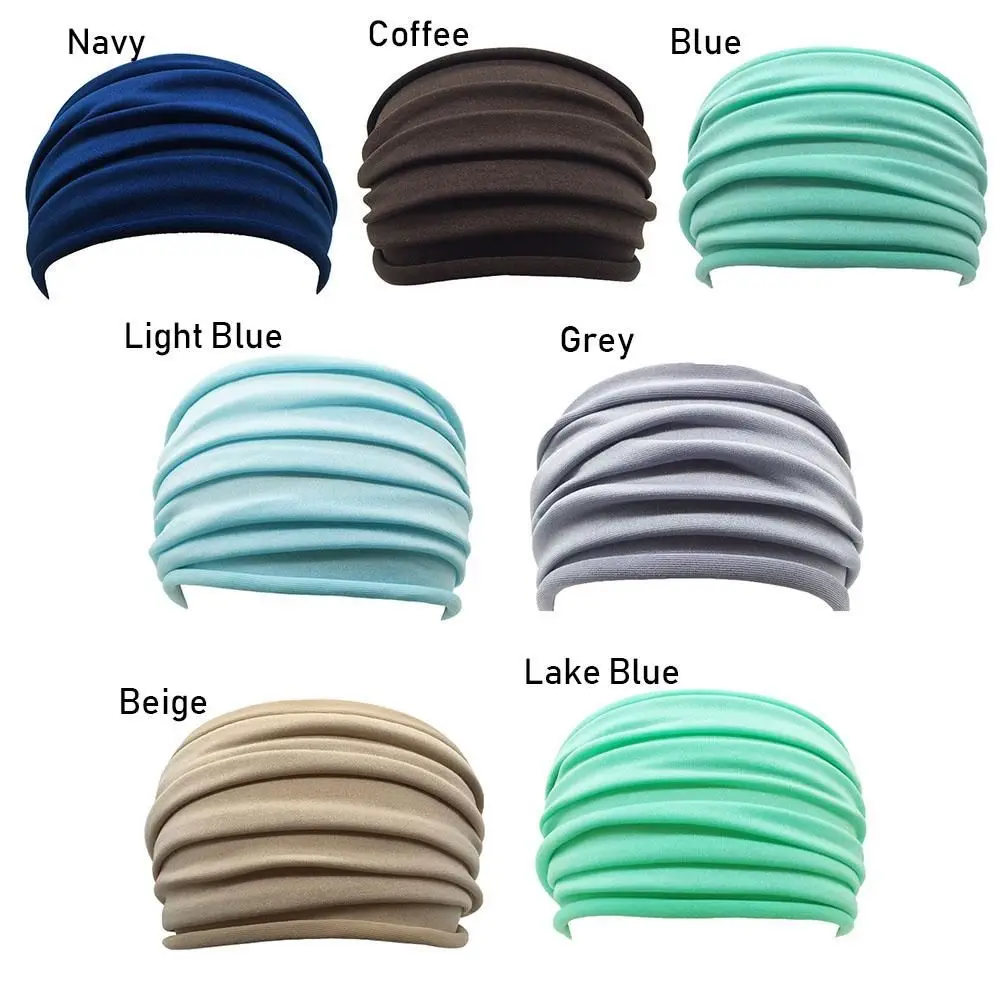 Women Running Accessories Nonslip Elastic Turban Running Headwrap Stretch Hair Band Wide Sports Headband Fold Yoga Hairband