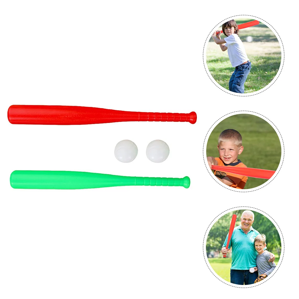 2 Sets Outdoor Training Baseball Bat Props Toys for Toddlers Children Kids outside Sports Yard