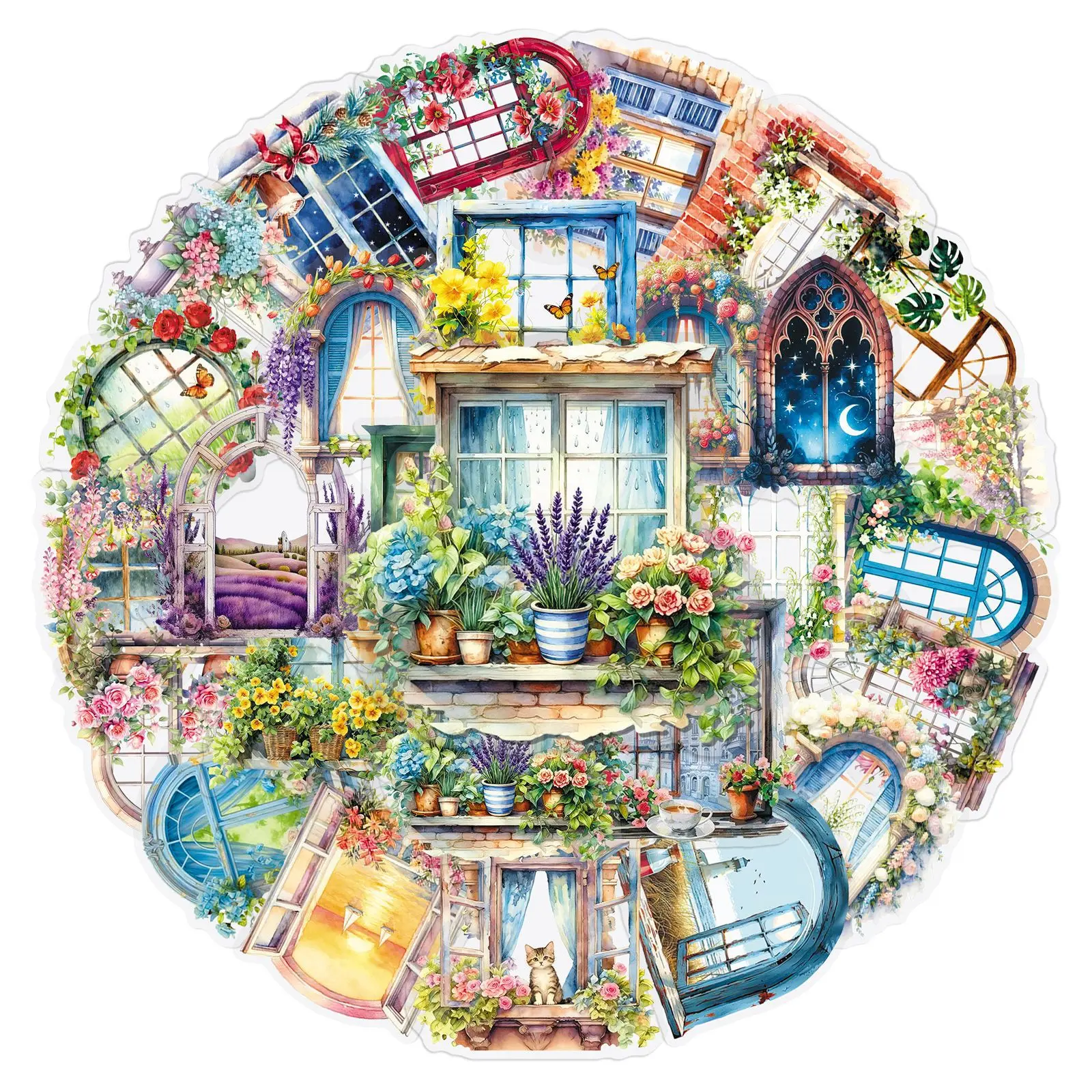 10/50PCS Transparente Fenster Blume Aufkleber PET Graffiti DIY Dekoration Handy Fall Notebook Wasser Tasse Spielzeug Geschenk Aufkleber