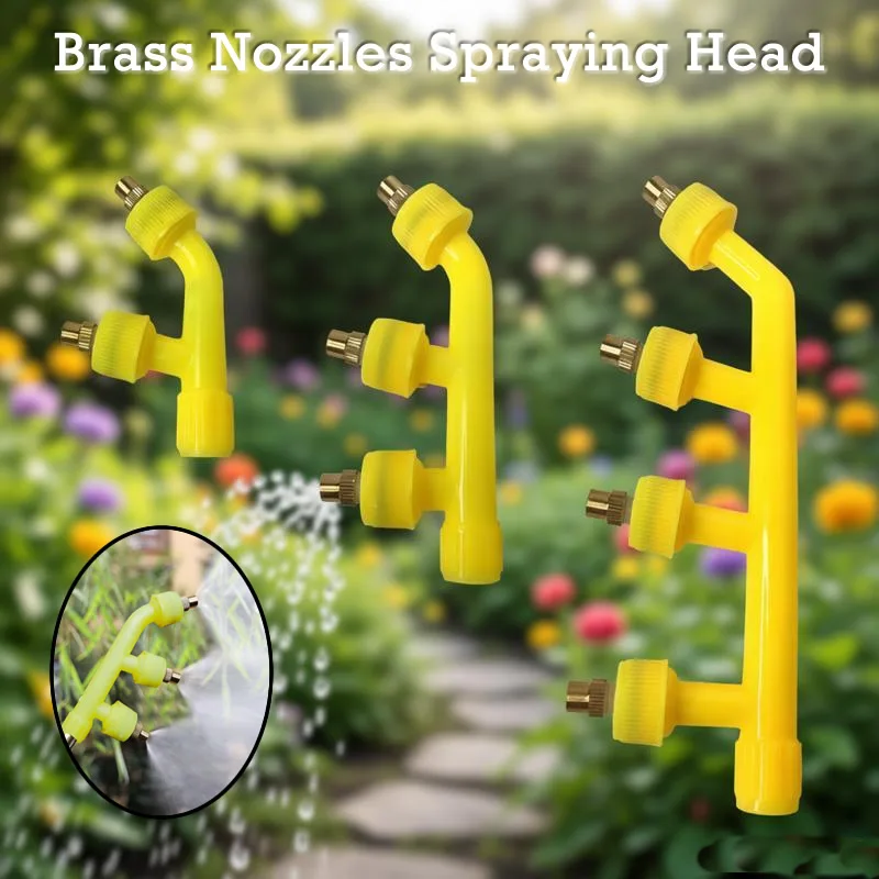 Agricultural Multi Heads Brass Atomizing Nozzle Spraying End For Electric Sprayer Farming Garden Pesticide Spray Accessories