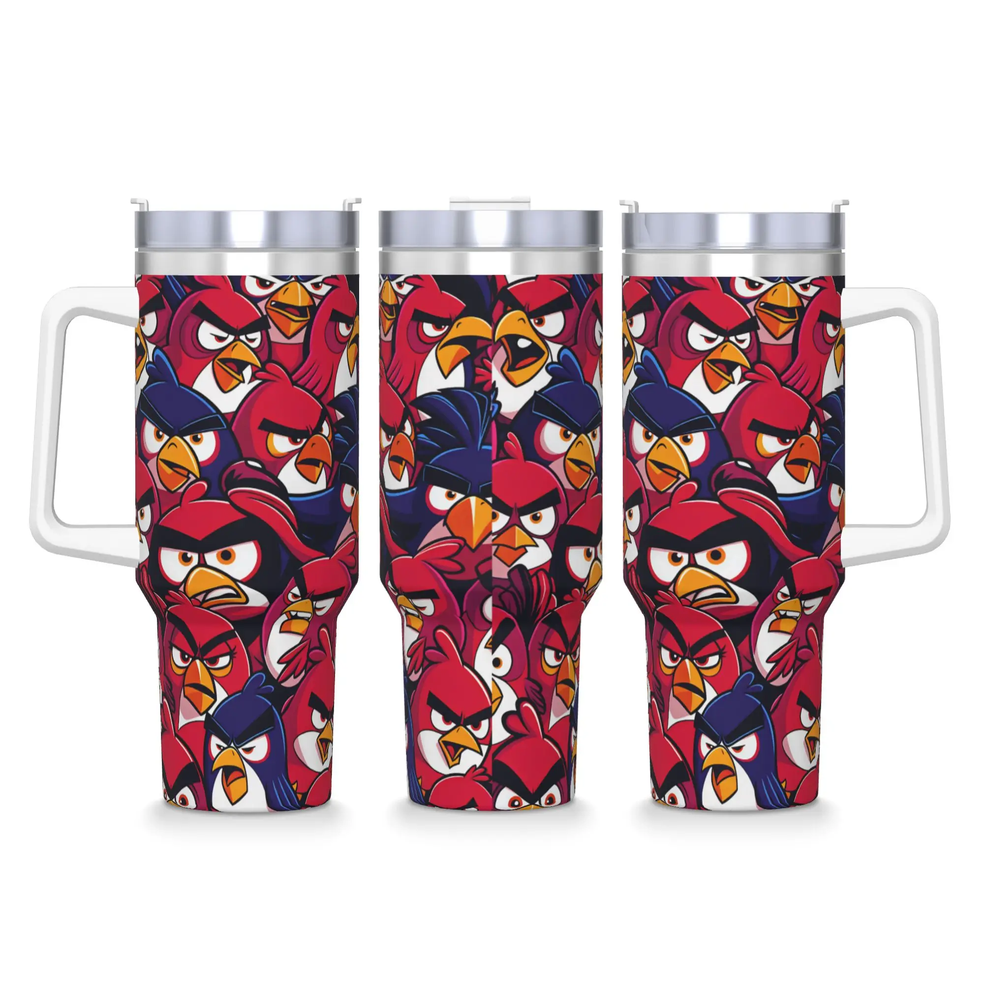 Birds Game Tumbler  Hot Drinks Water Bottle Insulated Stainless Steel Thermal Mug Graphic Beach Car Mugs