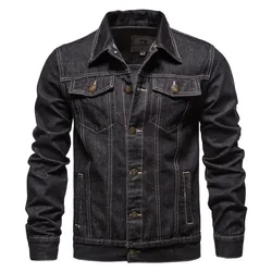 Veste en jean à manches longues pour hommes, Streetwear de marque, Mode décontractée, Manteau masculin, Haute qualité, Automne, Hiver, Nouveau, 2024