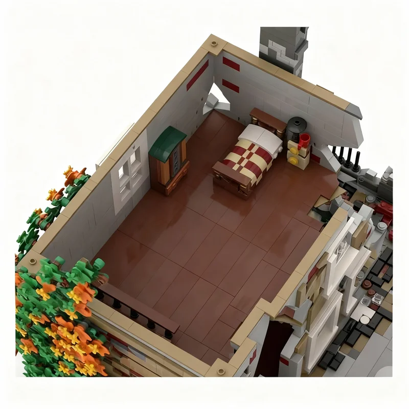 5629 Piezas MOC Casa en Ruinas, Modelo de Carretera, Bloques de Construcción, Juguetes de Arquitectura, Ensamblaje DIY, Regalos de Navidad, Idea Creativa de Ladrillos Educativos