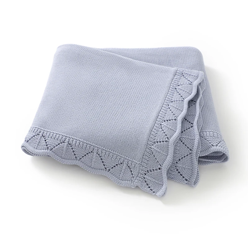 綿ベビーブランケットニット新生児男の子女の子ベッドベビーベッドキルト-100-80-センチメートル幼児ベビーカーおくるみファッション固体フリルチェック柄ラップソフト