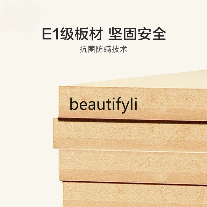 Modern simple double drawer storage solid wood bedside table