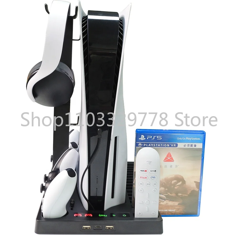 Ps5/Digital Version Multifunctional Ps5 Console with Charger Station Cooling Fan