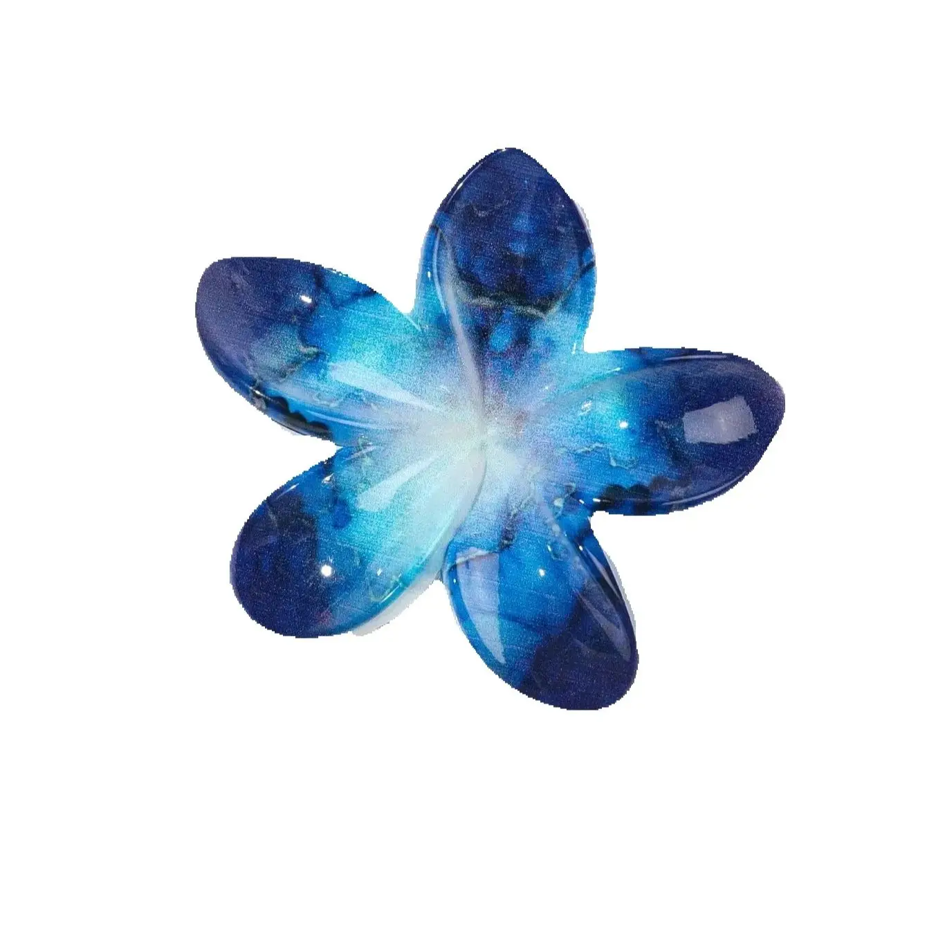 1 pièce de pince à cheveux à motif de marbre central de fleur bleue, pince à cheveux de fleur d'oeuf fraîche et douce européenne et américaine, pince requin haut de gamme h