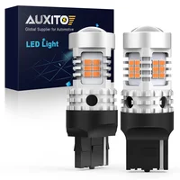 AUXITO 2 uds 7440 W21W WY21W luz LED de intermitente ámbar 7440NA T20 bombilla LED lámpara indicadora CANBUS sin errores sin Hyper Flash 12V
