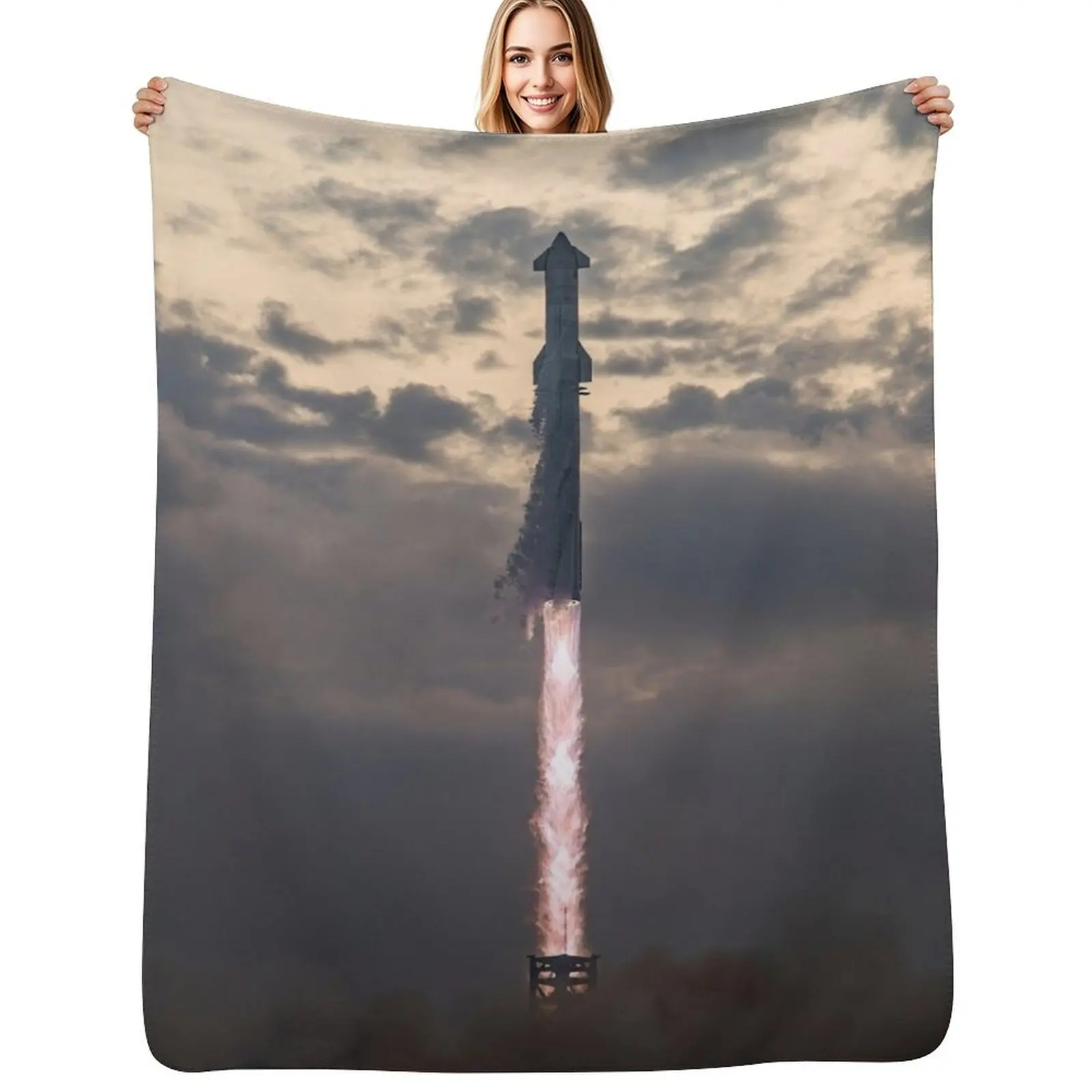 Spacex Starship launch Throw Blanket Decoratives Shaggy Multi-Purpose anime Luxury St Luxury Thicken Blankets