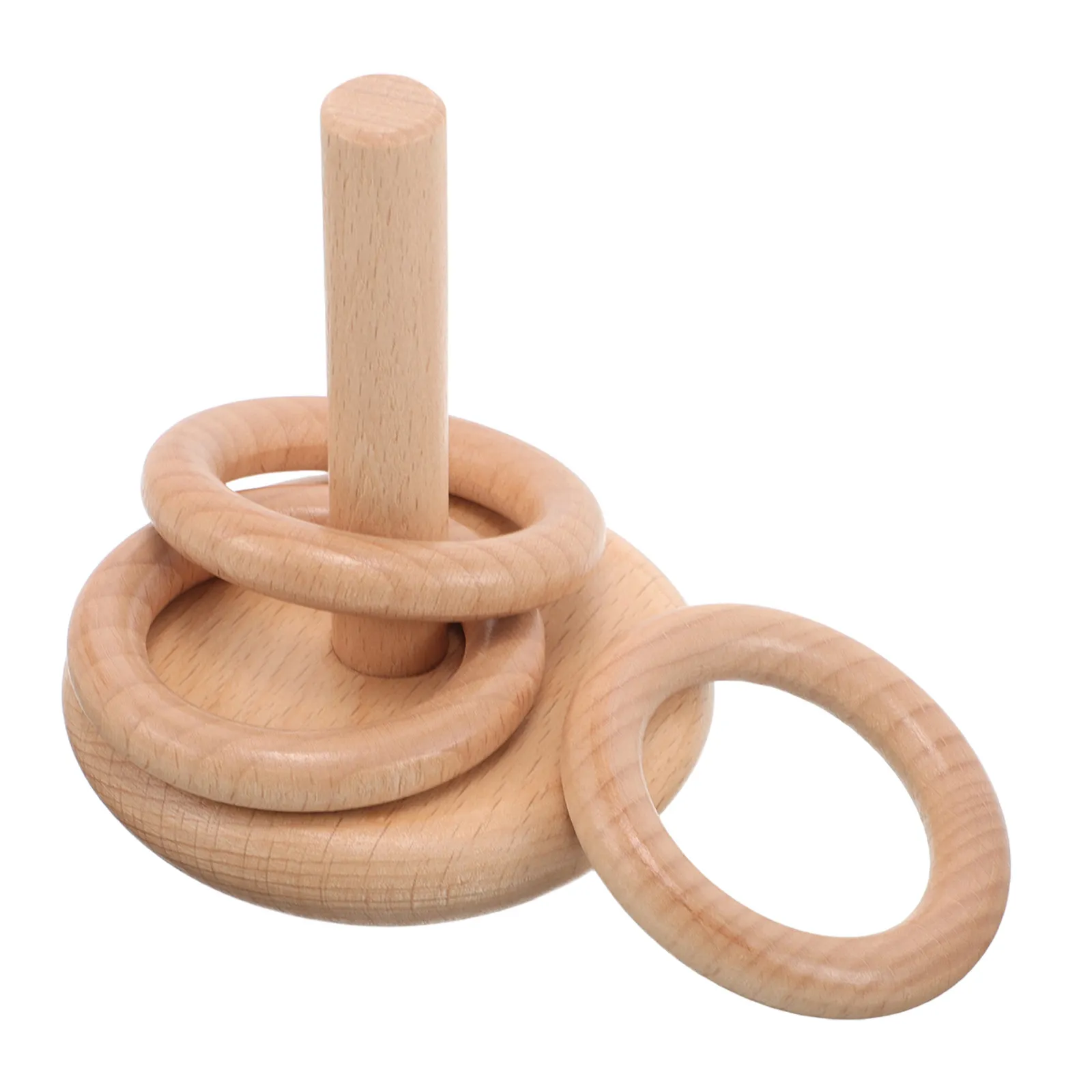 

1Set Beech Wood Stacking Rings Toddler Learning Indoor Outdoor Ring Toss Educational Infant Sensory Parent Child Play