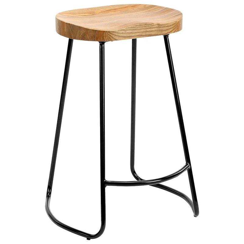 Tabouret de Bar Nordique Morden Design Siège en Bois, 66cm de Haut, Chaise pour Cuisine, Restaurant, Salle à Manger