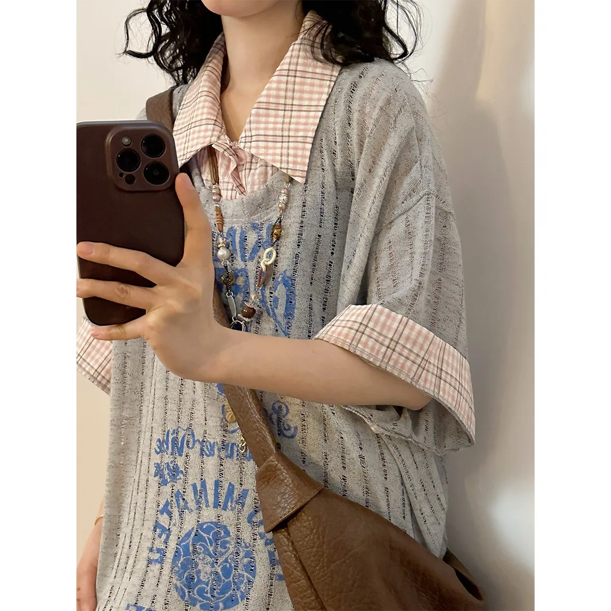 

Женская футболка BUNACC в стиле американского ретро с вышитым логотипом, свободного кроя, для уличного стиля