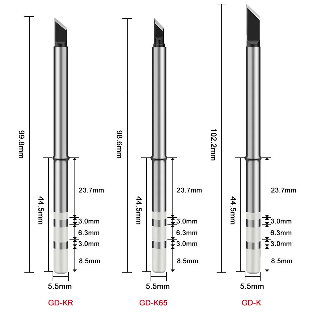 GVDA Electric Soldering Iron Tip B2 BC3 BC2 ILS K65 D24 BL K for GD300 DIY Replacement Solder Head Soldering Iron Sting