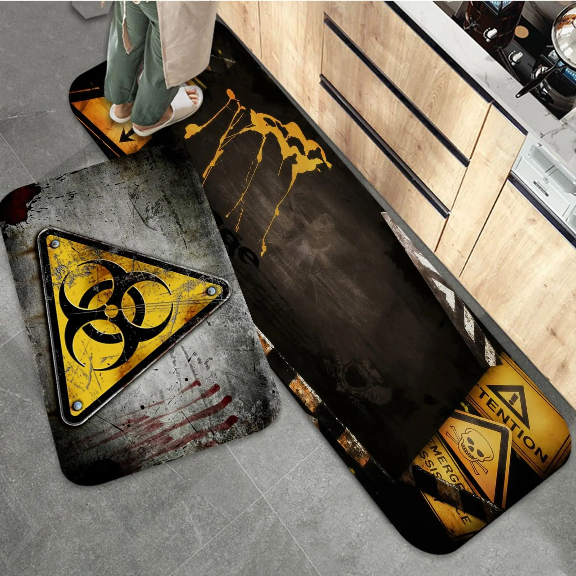 

Warning Sign Floor Mat Floor Mat Rectangle Anti-slip Home Soft Badmat Front Door Indoor Outdoor Mat Welcome Doormat