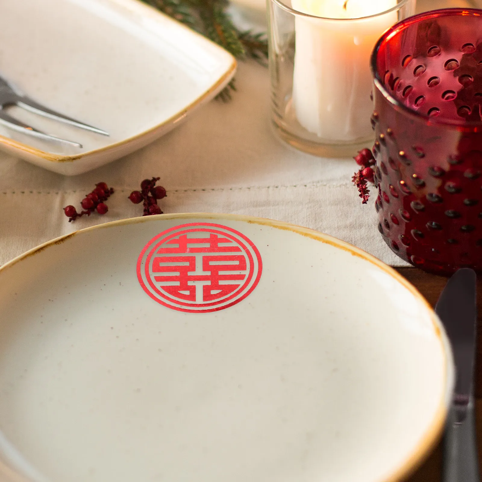 

10 Sheets Delicate Romantic Chinese Wedding Stickers Xi Red Traditional Door Wall Window Decals Wedding Home Decor Accessories