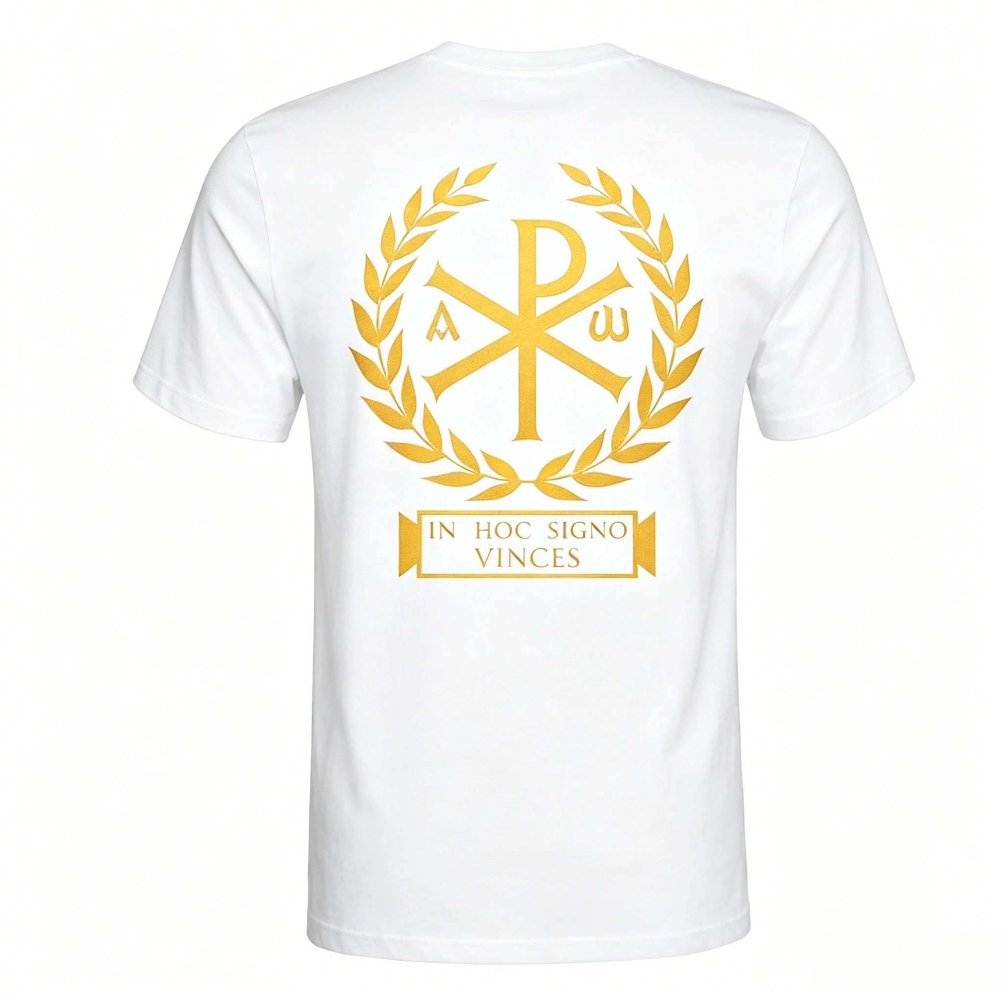Byzantinisches Reich Chi-Rho-Symbol Constantine Cross T-Shirt 100 % Baumwolle O-Ausschnitt Kurzarm Sommer Casual Herren T-Shirt Größe – Detail 8