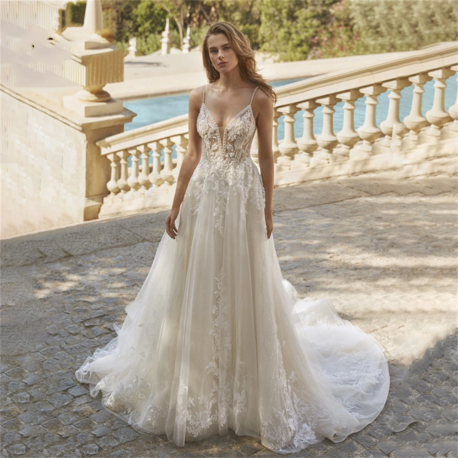 V-neck Off Shoulder Wedding Dress for Bride Lace Bepeithy Official Store White Wedding Dresses for Women Weeding Dress Women2023