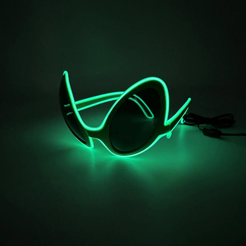 Halloween Funny LED Glowing Sunglasses Cosplay Luminous Light Up Alien Glasses Birthday Party Supplies Neon ET Glasses Props