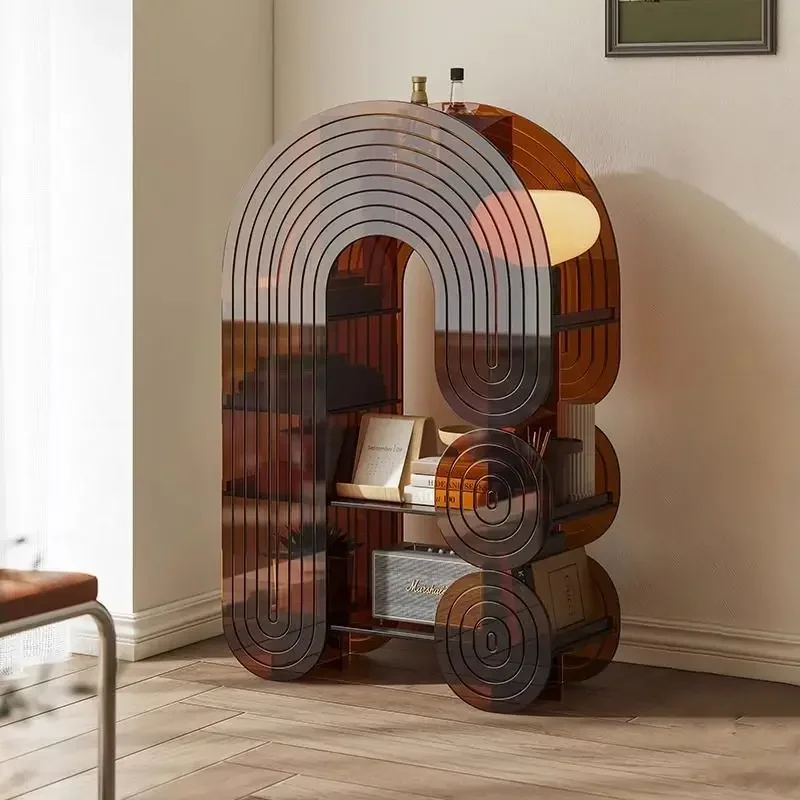 Italian retro style creative fireplace cabinet, magazine bookshelf living room decoration, shelf, modern entrance cabinet