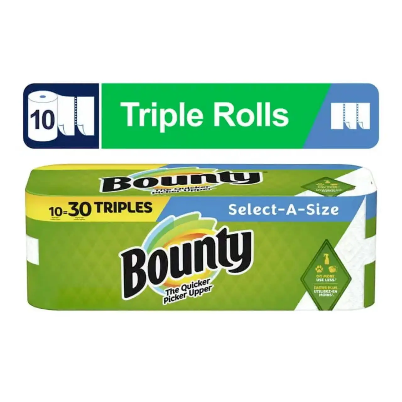 Select-a-Size Super Absorbent Paper Towels, 10 Triple Rolls, White