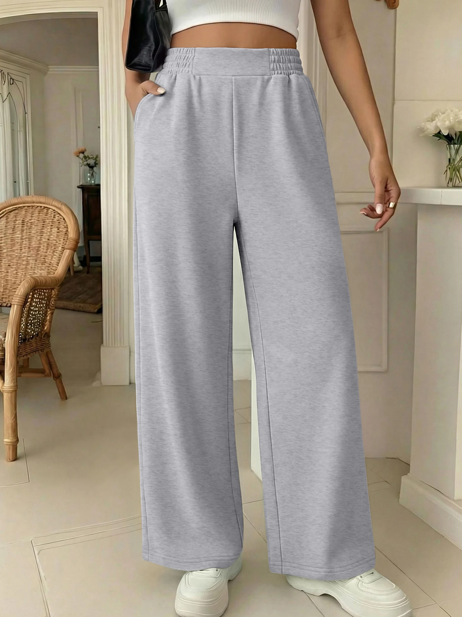 

Модные женские брюки-клеш с высокой талией, облегающие, в стиле ретро, универсальные повседневные брюки