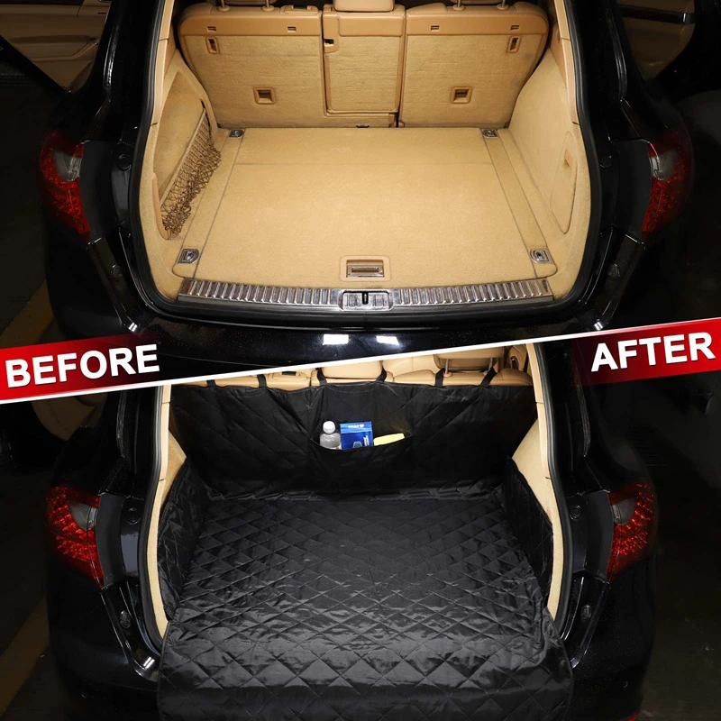 For Porsche Cayenne 2008-2016 Oxford Cloth Black Car Trunk Pet Anti-dirty Pad Transport Pad Car Accessories