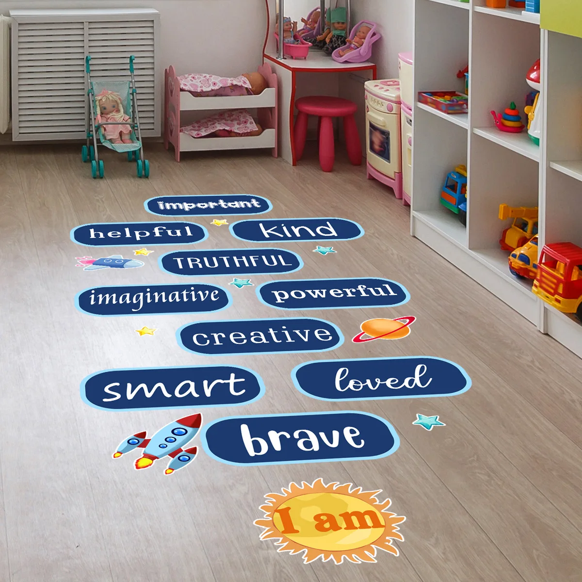 Letter floor sticker Creative Self-adhesive Wall Stickers In Living Room Children's Room Kindergarten Corridor Decorate Bedroom