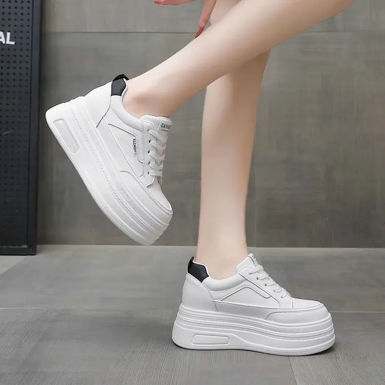 Board shoes 2026 Spring and Autumn new versatile sponge sole height increasing casual shoes for women