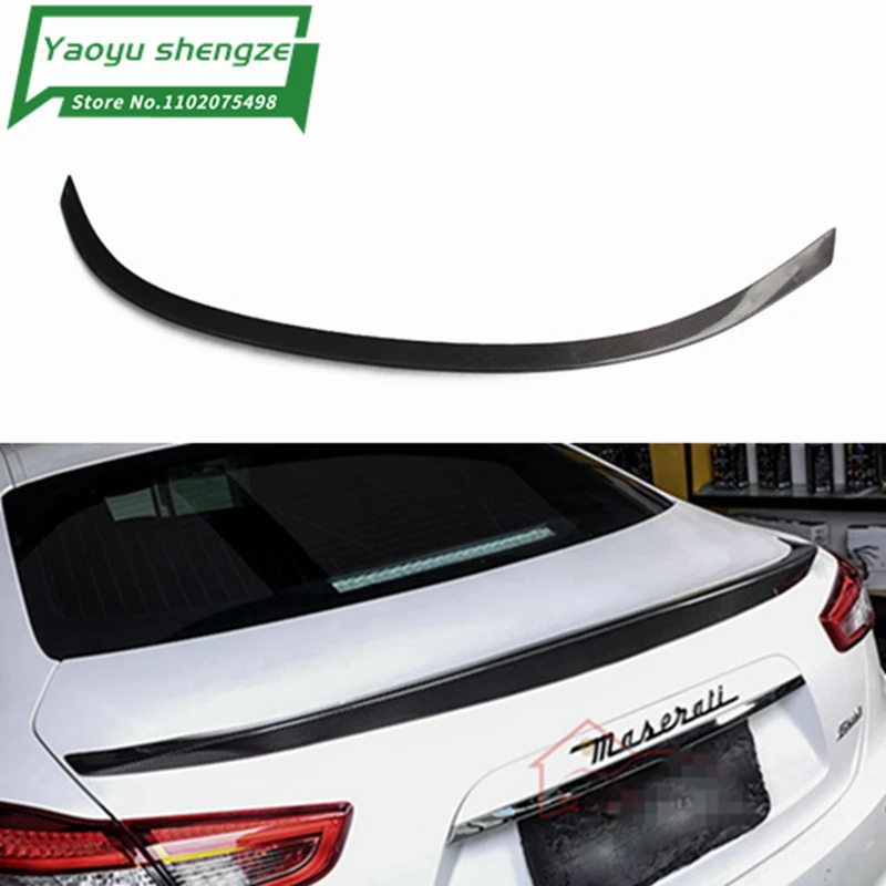 

For Maserati Ghibli Carbon Fiber rear spoiler Rear trunk wing Gloss Black Novitec Style for Ghibli Carbon Rear Spoiler 2014 - UP