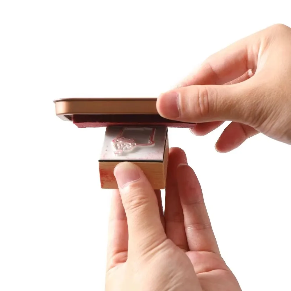 Perlengkapan Siswa Stempel Segel Kotak Besi Antik Buatan Tangan Stempel Segel Warna-warni Blok Hadiah Bantalan Tinta Buku Tempel Dekoratif Artistik