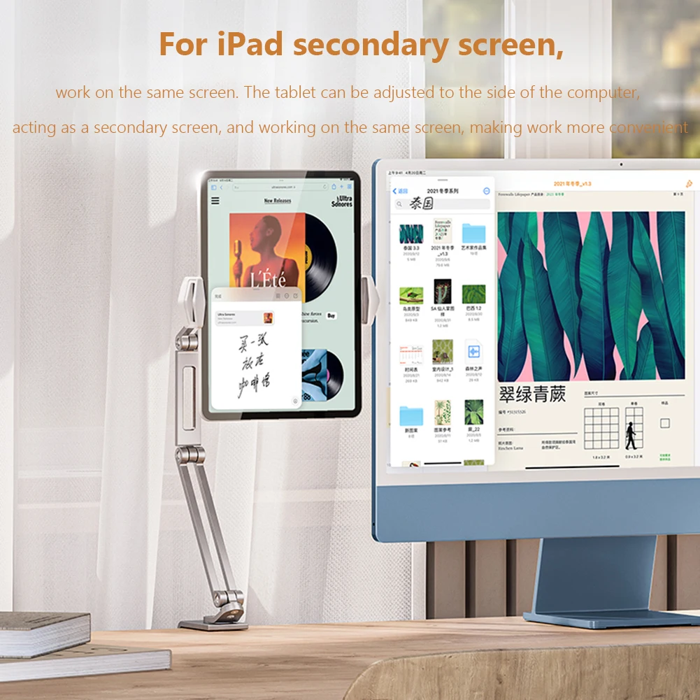 360 Dudukan Tablet Meja Tempat Tidur Dapat Disesuaikan untuk Ponsel 4-13 Inci Tablet Tempat Tidur Lengan Malas Dudukan Tablet Aloi Aluminium