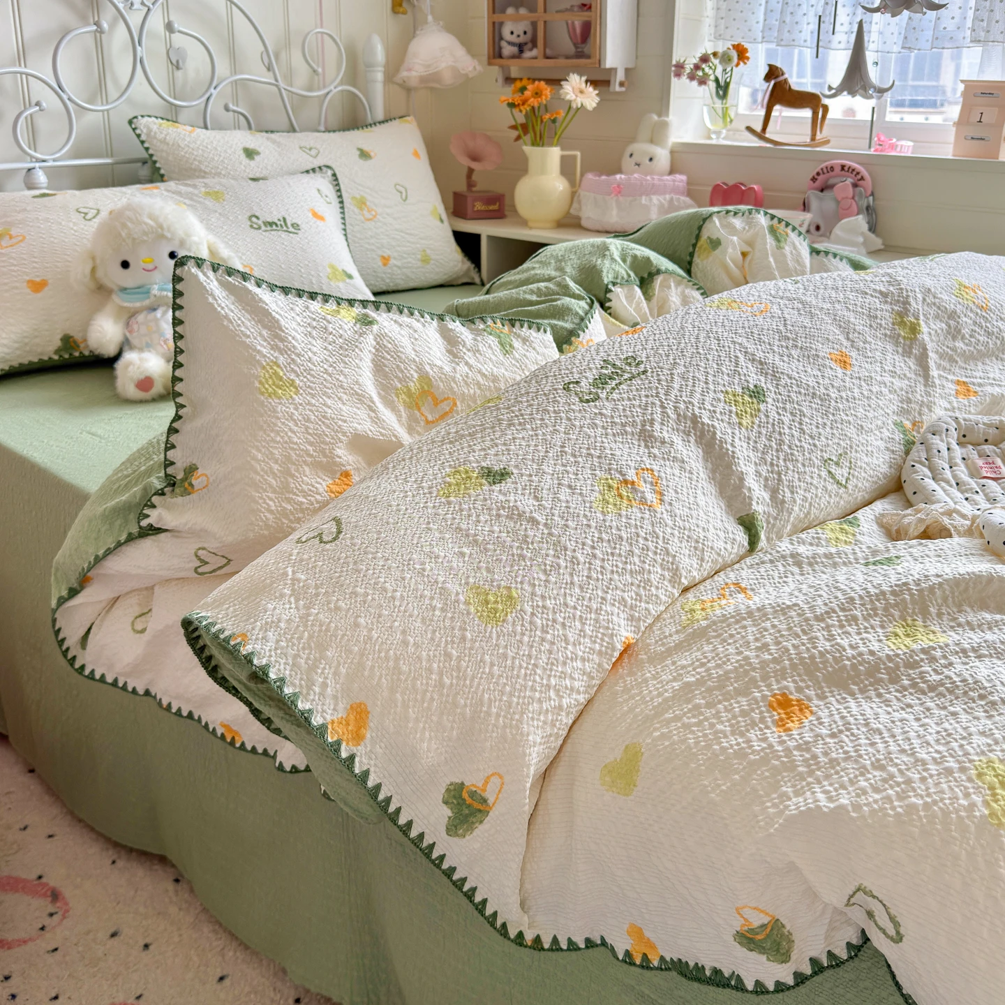 3/4pc Bedding Set, Triangle Needle Sewing Design Duvet Cover Set, Single Queen King Size, Minimalist for Bedroom Dormitory Decor