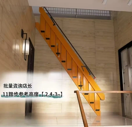 

Solid wood folding stairs household indoor invisible wall-mounted shrinkable wall-mounted telescopic ladder single apartment