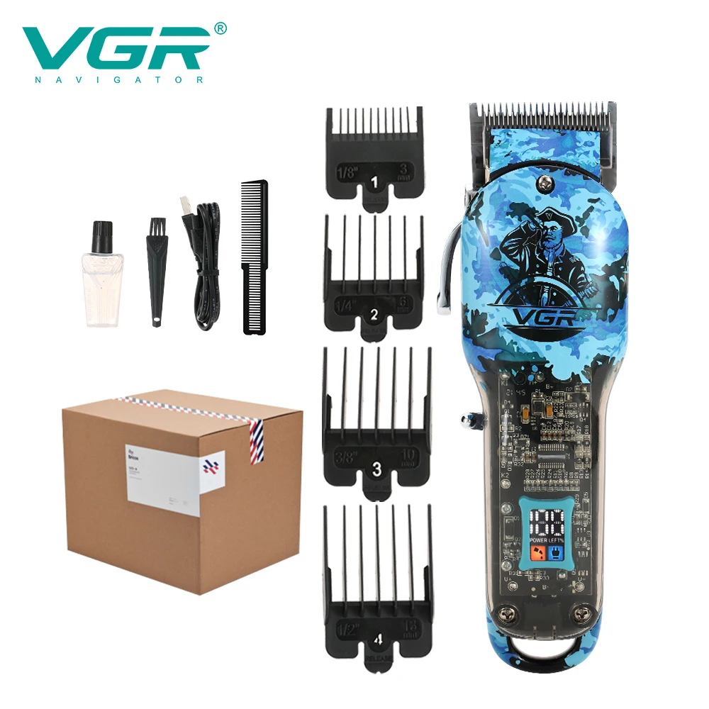 VGR Hair Trimmer Electric Barber Hair Cutting Machine Cordless Hair Clipper Beard Shaver Multifunctional Trimmer for Men