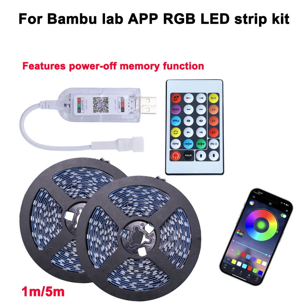 

New Mobile App Control RGB LED 001 strip For Bambu Lab App RGB LED Light Set 3D printed accessories