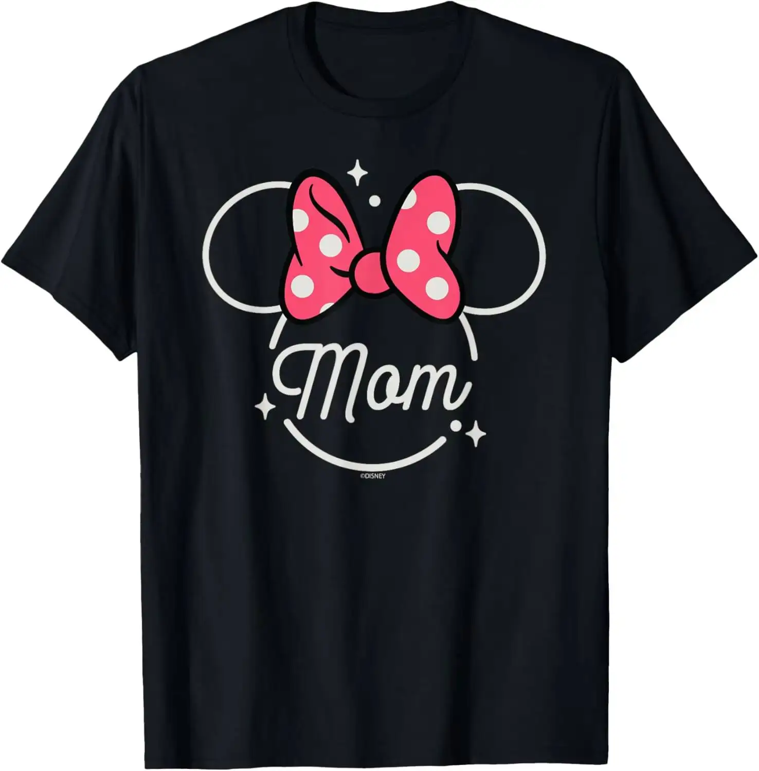 Minnie Mouse Mom Head Icon Magic Mother’S Day T-Shirt Small Summer Short-Sleeved Breathable Sweat-Wicking Versatile Fashion 100%