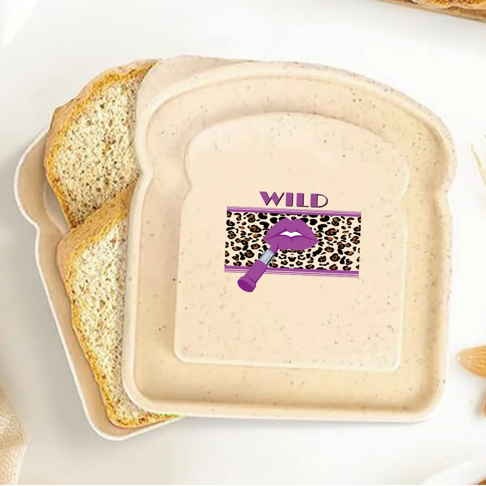 Eco Wheat Straw Toast Lunch Box Easy to Clean Portable Sandwich Storage Case with Sealed Lid for Breakfast Picnic 6